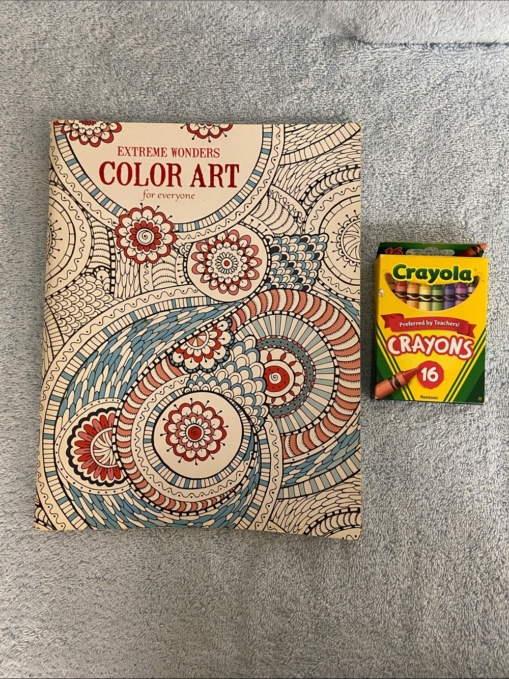 Crayola Color Art Adult Sketchbook with Red, Blue, Cream Pattern